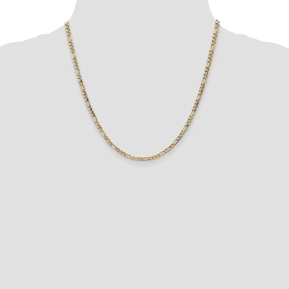 14K 20 inch 3.5mm Semi-Solid Figaro with Lobster Clasp Chain