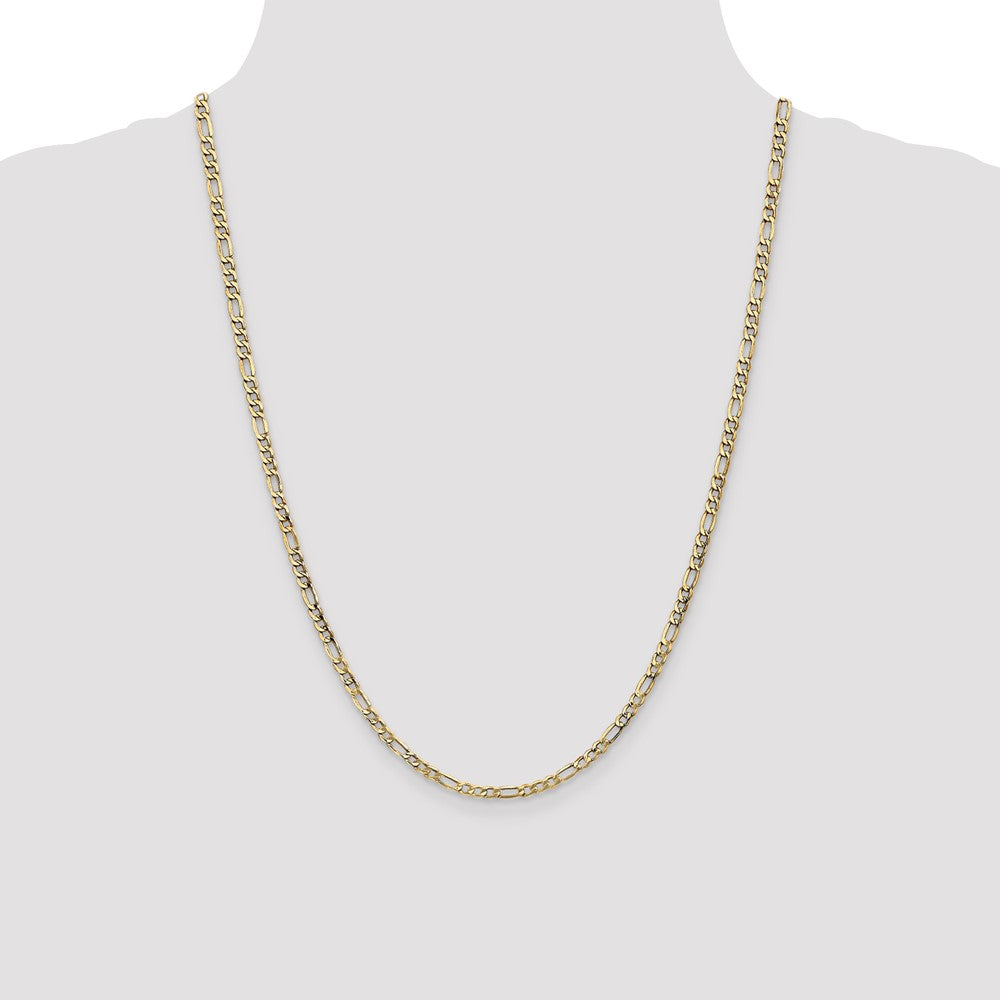 14K 24 inch 3.5mm Semi-Solid Figaro with Lobster Clasp Chain