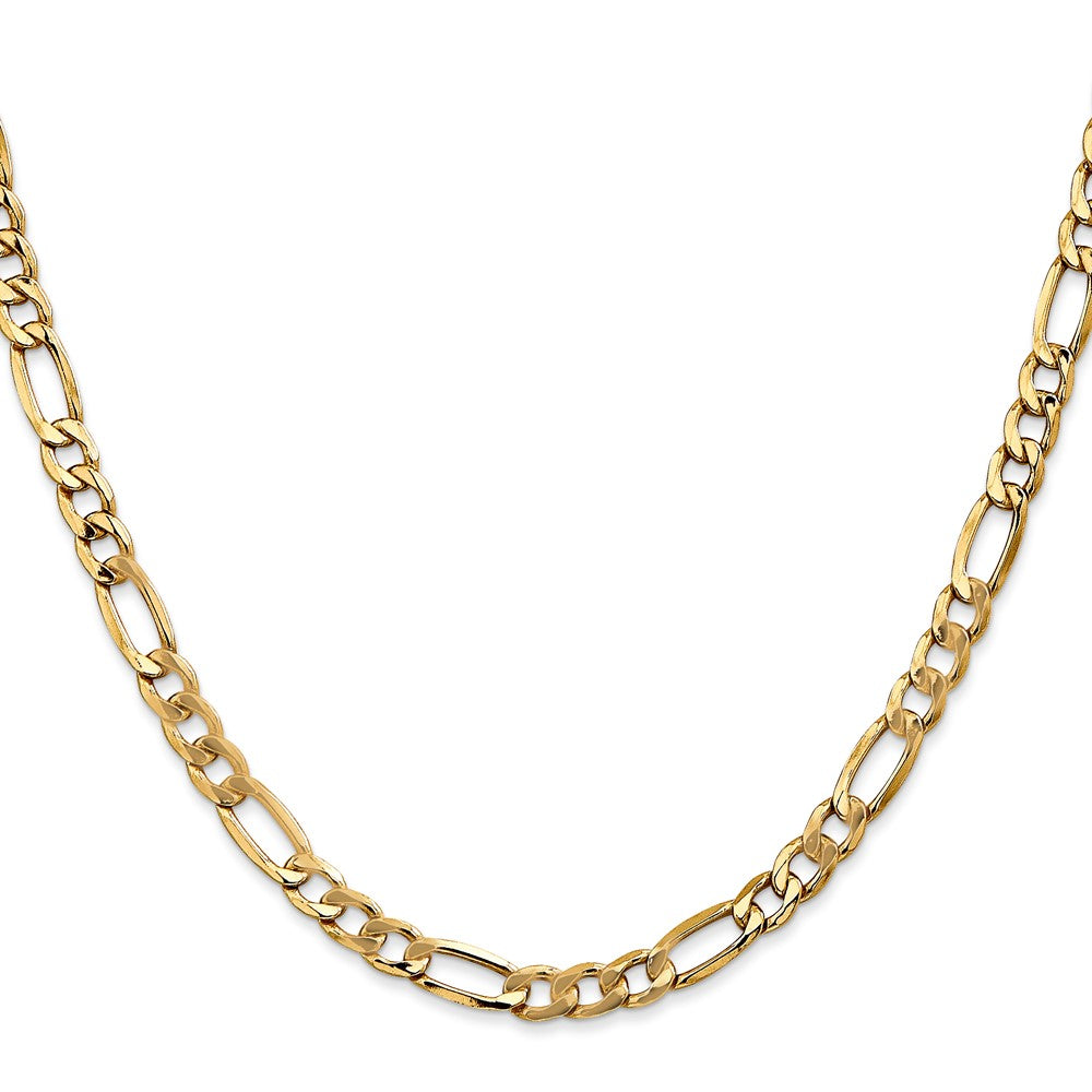 14K 26 inch 5.75mm Semi-Solid Figaro with Lobster Clasp Chain