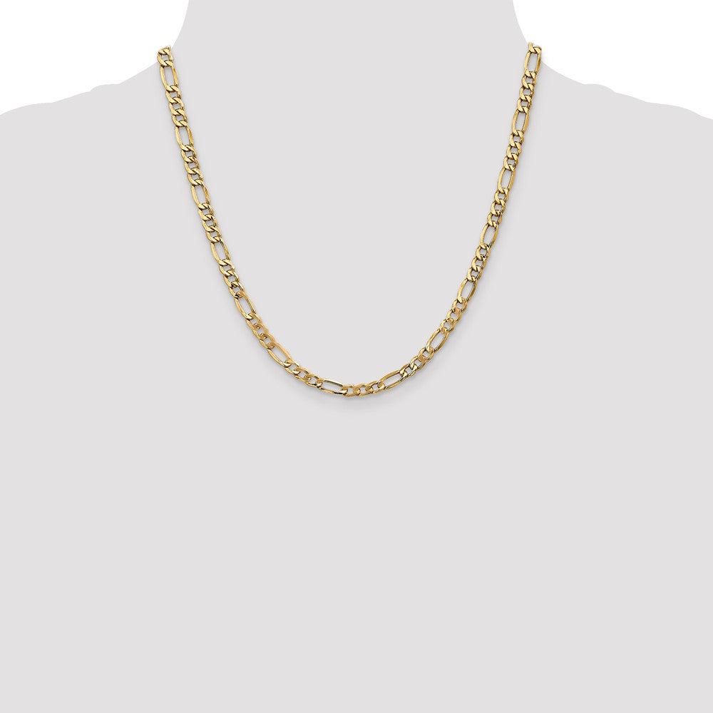 14K 20 inch 5.75mm Semi-Solid Figaro with Lobster Clasp Chain