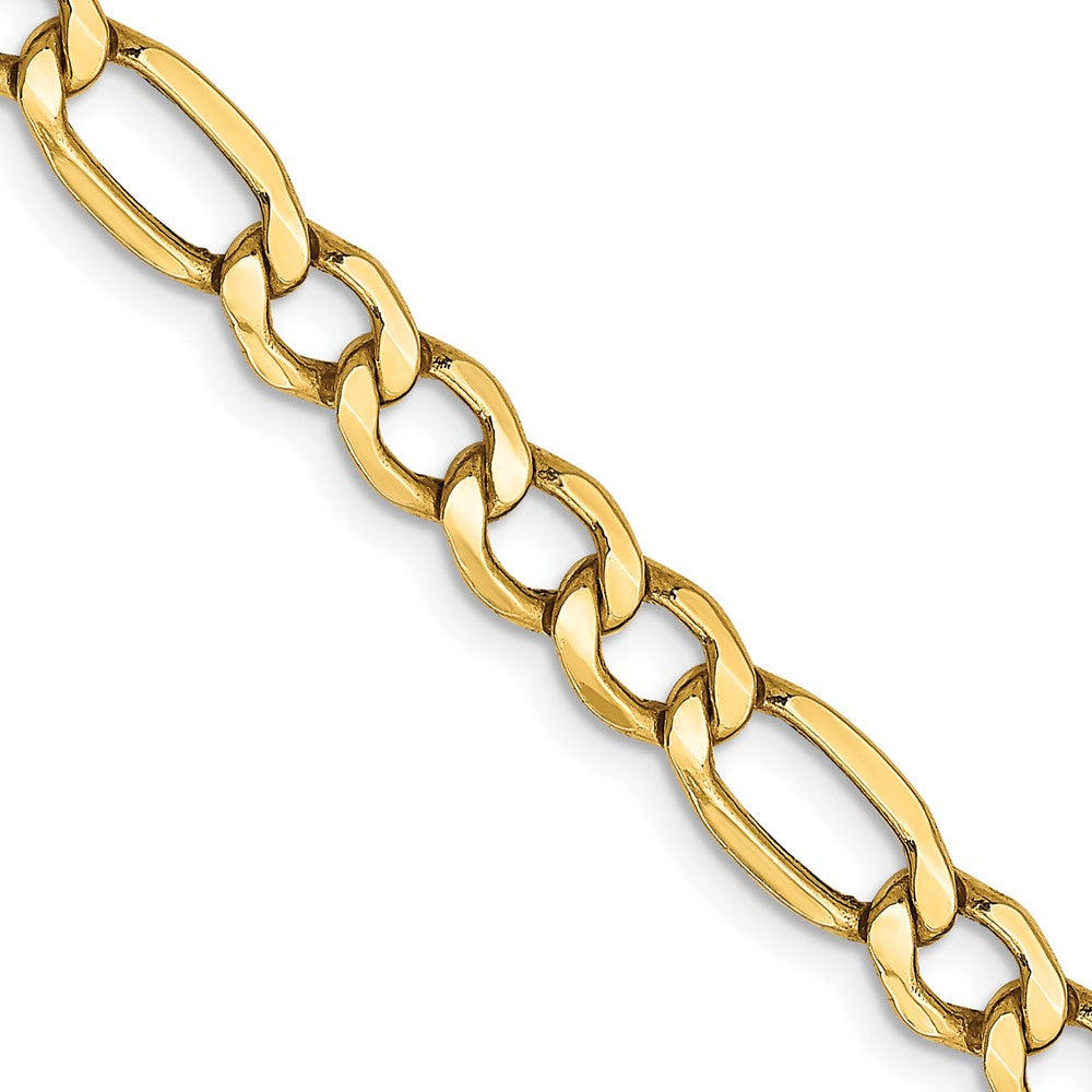 14K 26 inch 5.75mm Semi-Solid Figaro with Lobster Clasp Chain