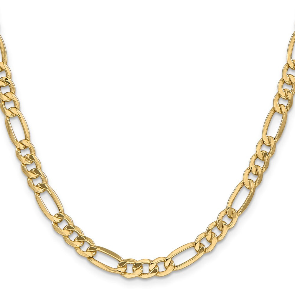 14K 18 inch 6.25mm Semi-Solid Figaro with Lobster Clasp Chain