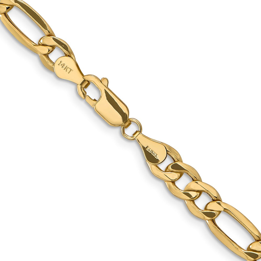 14K 20 inch 6.25mm Semi-Solid Figaro with Lobster Clasp Chain