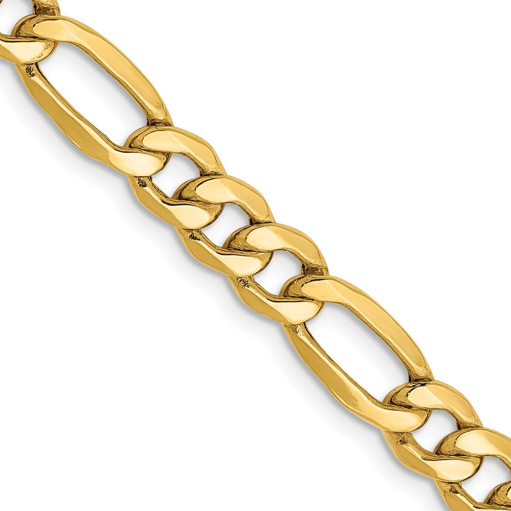 14K 20 inch 6.25mm Semi-Solid Figaro with Lobster Clasp Chain