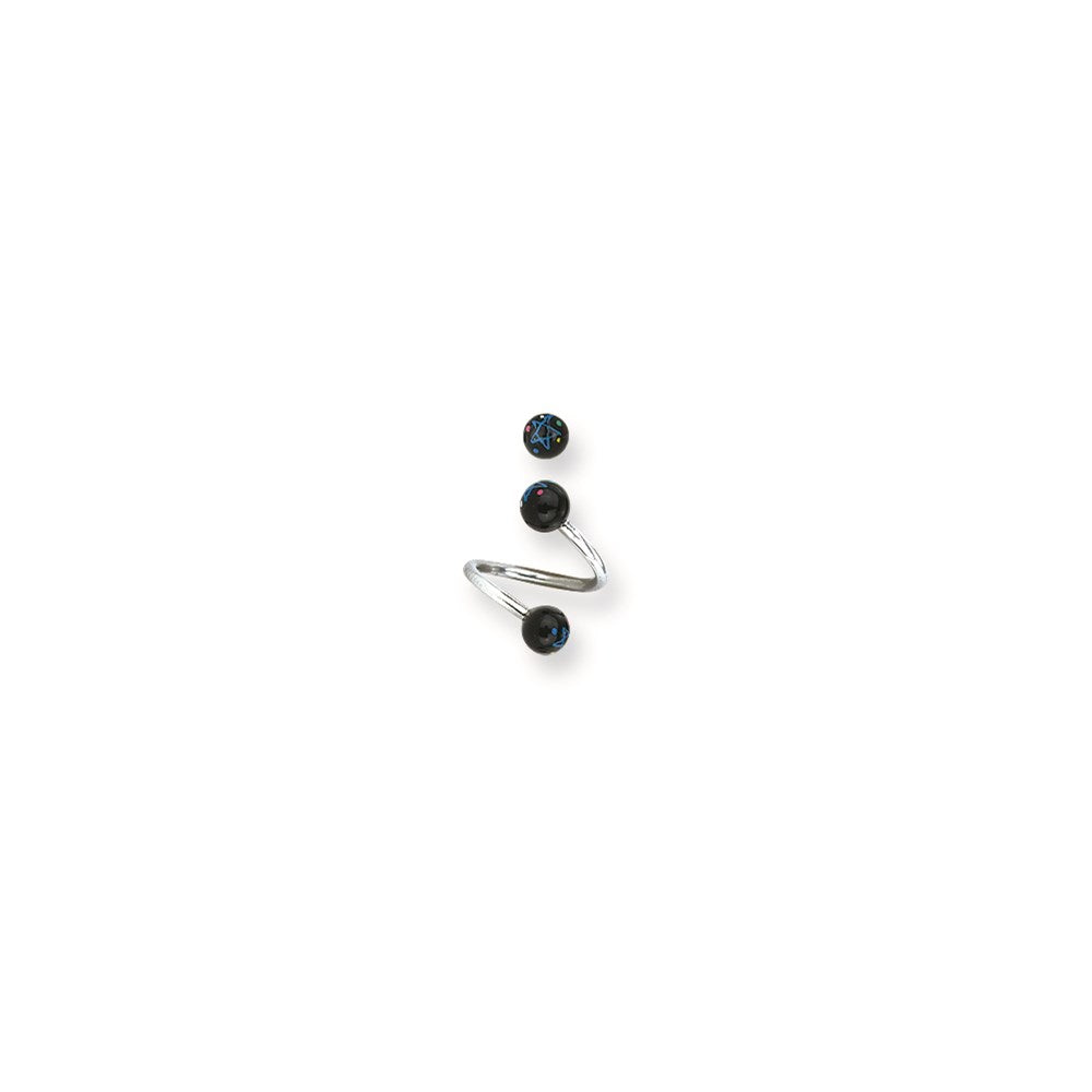 316L SRG GR SSTL 14G 3/8 in.5mm Acryl Galaxy Twist Barbell