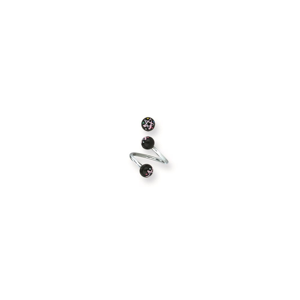 316L SRG GR SSTL 14G 3/8 in.5mm Acryl Galaxy Twist Barbell