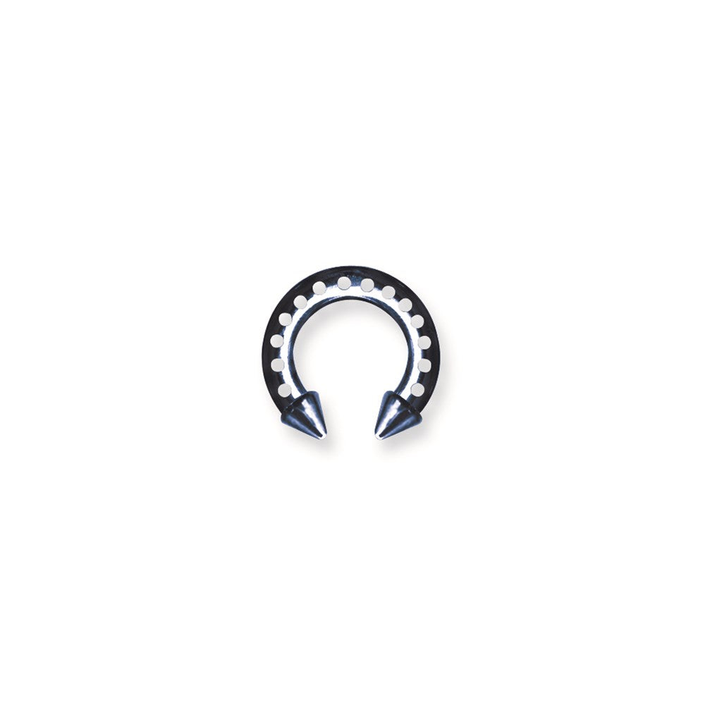 Plated SGSS Industrial Style Circ BB w Cone Ends 8G (3.2mm),7/16(12mm)