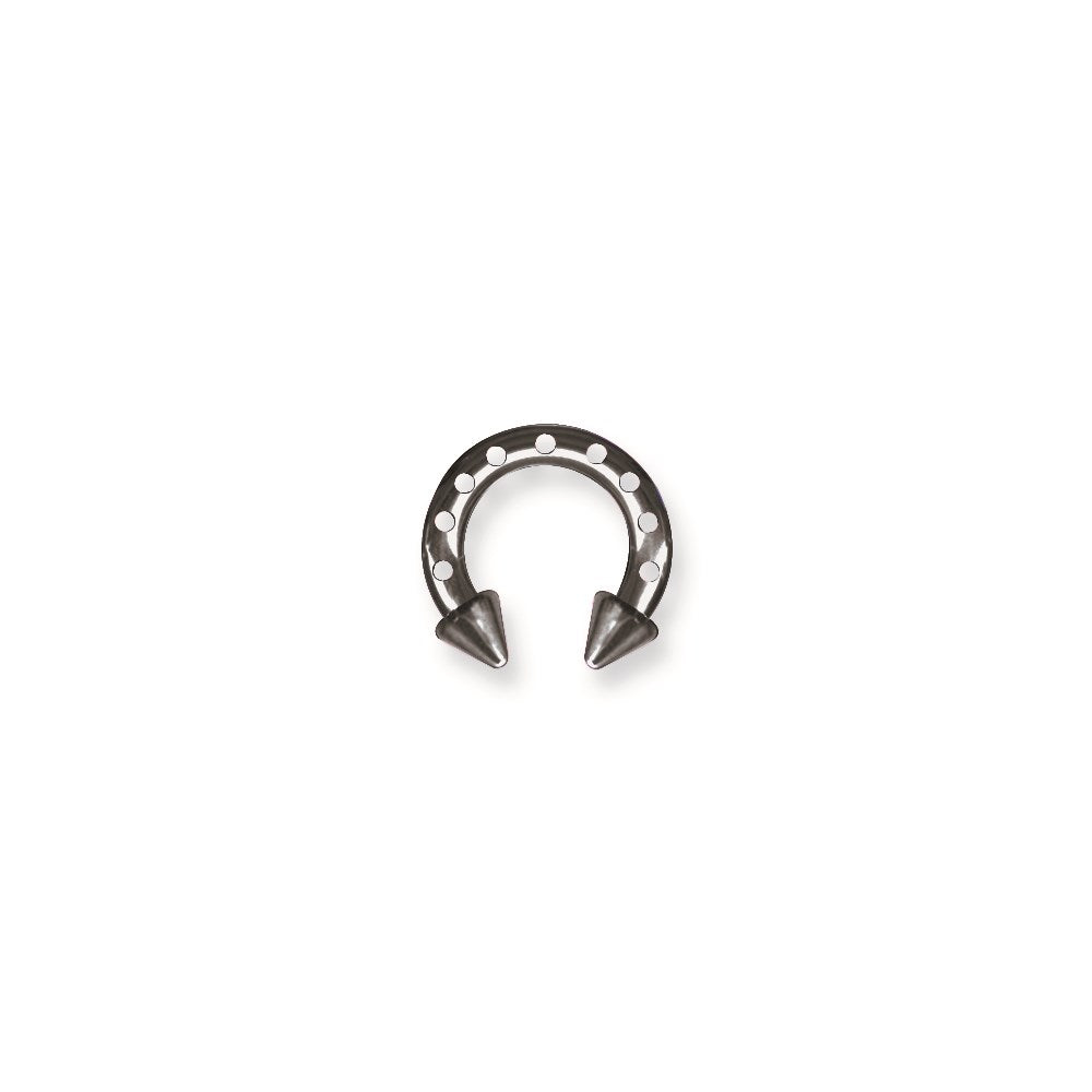 Plated SGSS Industrial Style Circ BB w Cone Ends 8G (3.2mm),7/16(12mm)