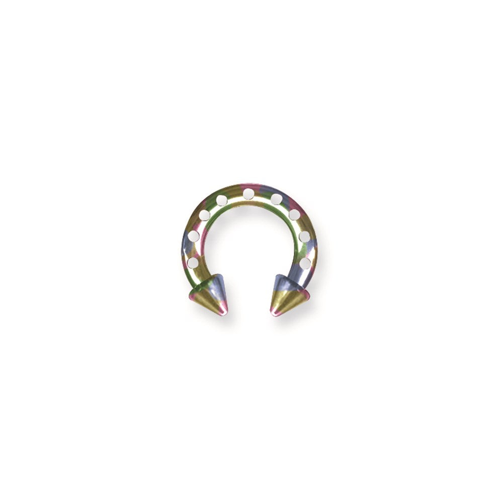 Plated SGSS Industrial Style Circ BB w Cone Ends 8G (3.2mm),7/16(12mm)