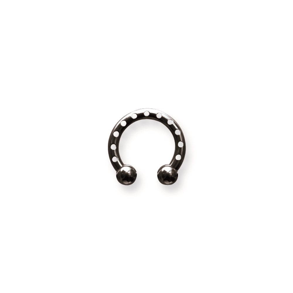 Plated SGSS Industrial Style Circ BB w Stl Balls 10G (2.6mm),7/16(12mm)