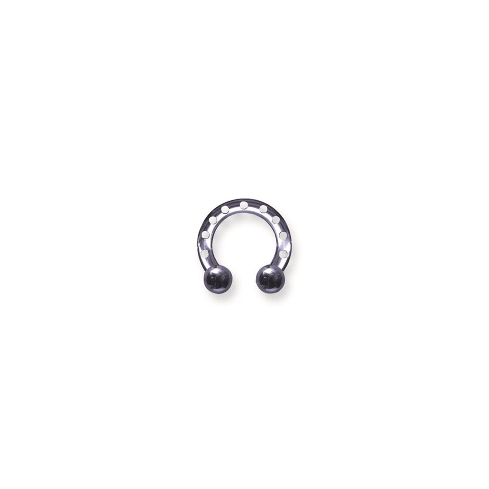 Plated SGSS Industrial Style Circ BB w Stl Balls 8G (3.2mm) 7/16 (12mm)