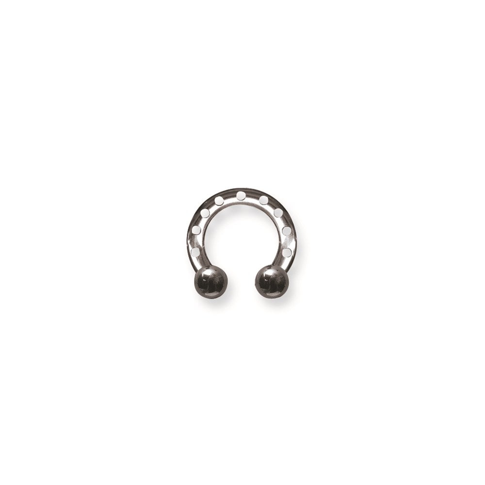 Plated SGSS Industrial Style Circ BB w Stl Balls 8G (3.2mm) 7/16 (12mm)