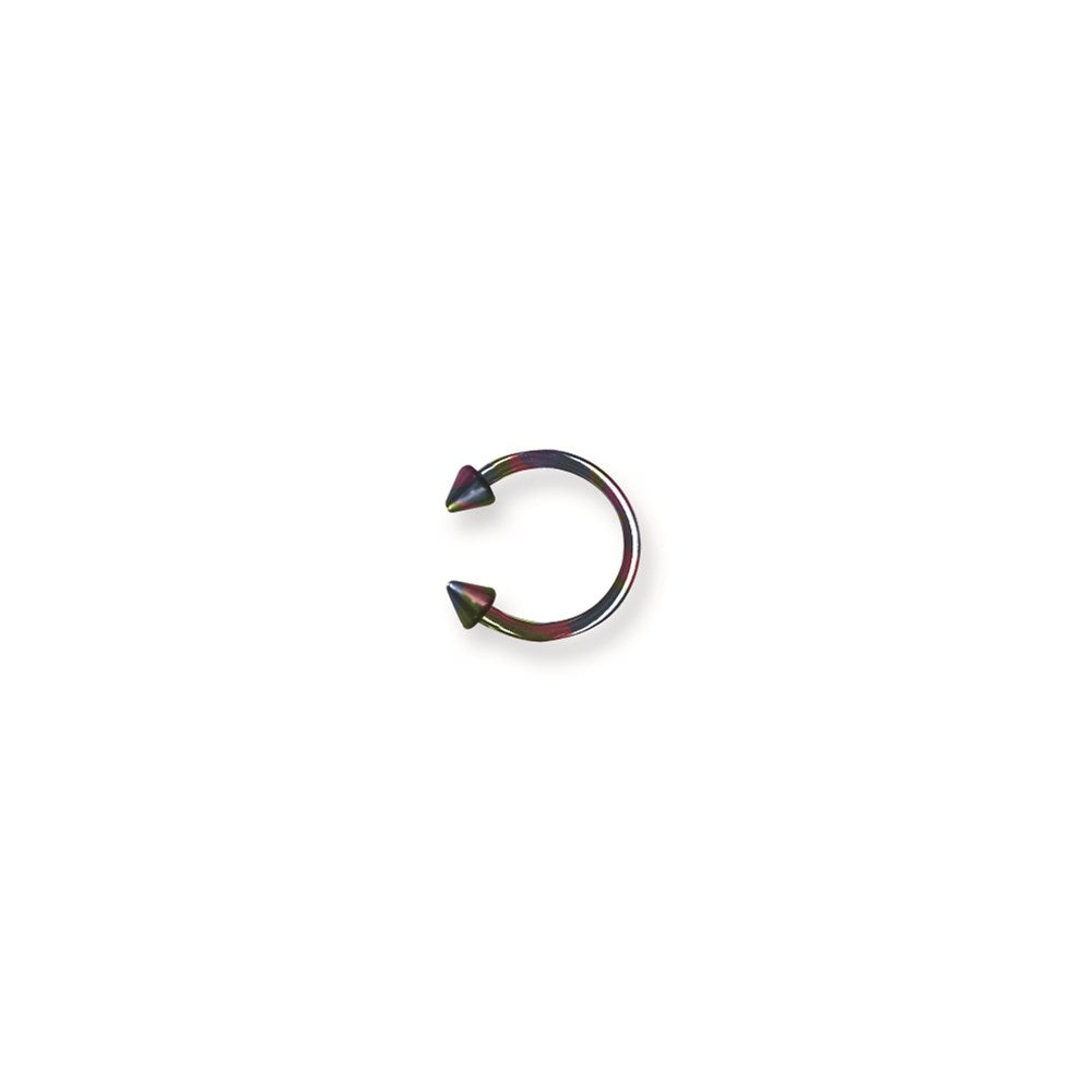 Plated SGSS Circ BB w Cones 14G (1.6mm) 7/16 (12mm) Dia w 4x4mm cones R