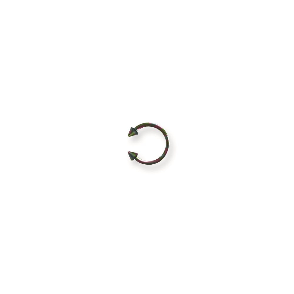 Plated SGSS Circ BB w Cones 18G (1mm) 3/8 (10mm) Long 3x3mm Cone Ends R