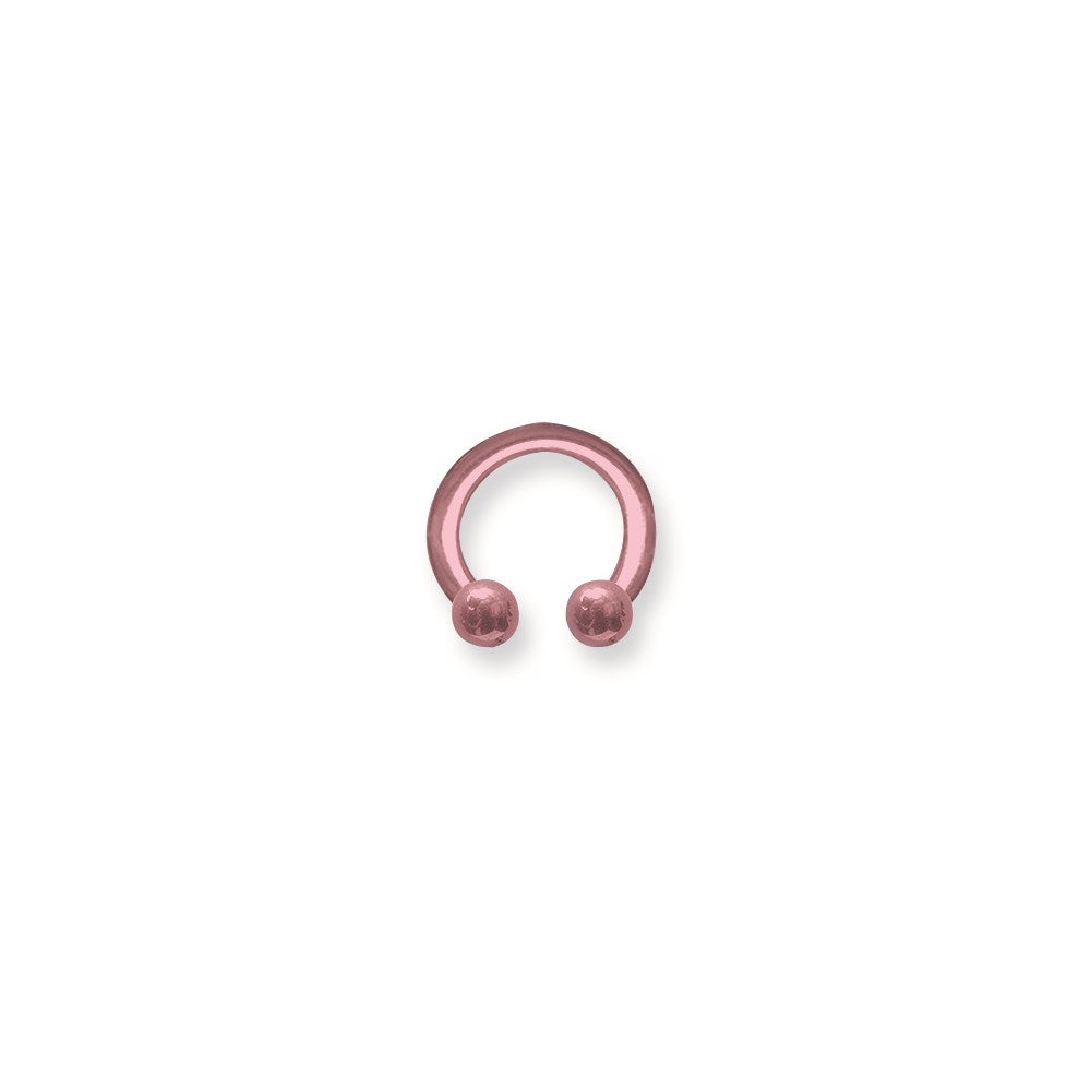 Solid Titanium Circ BB 10G (2.6mm) 7/16 (12mm) Dia w 5mm Balls Pink