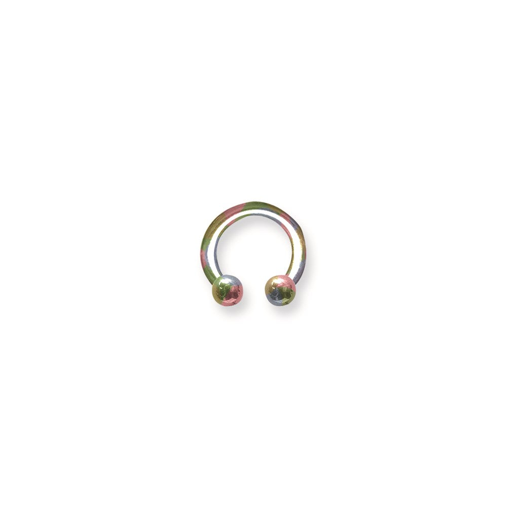 Solid Titanium Circ BB 10G (2.6mm) 7/16 (12mm) Dia w 5mm Balls Rainbow