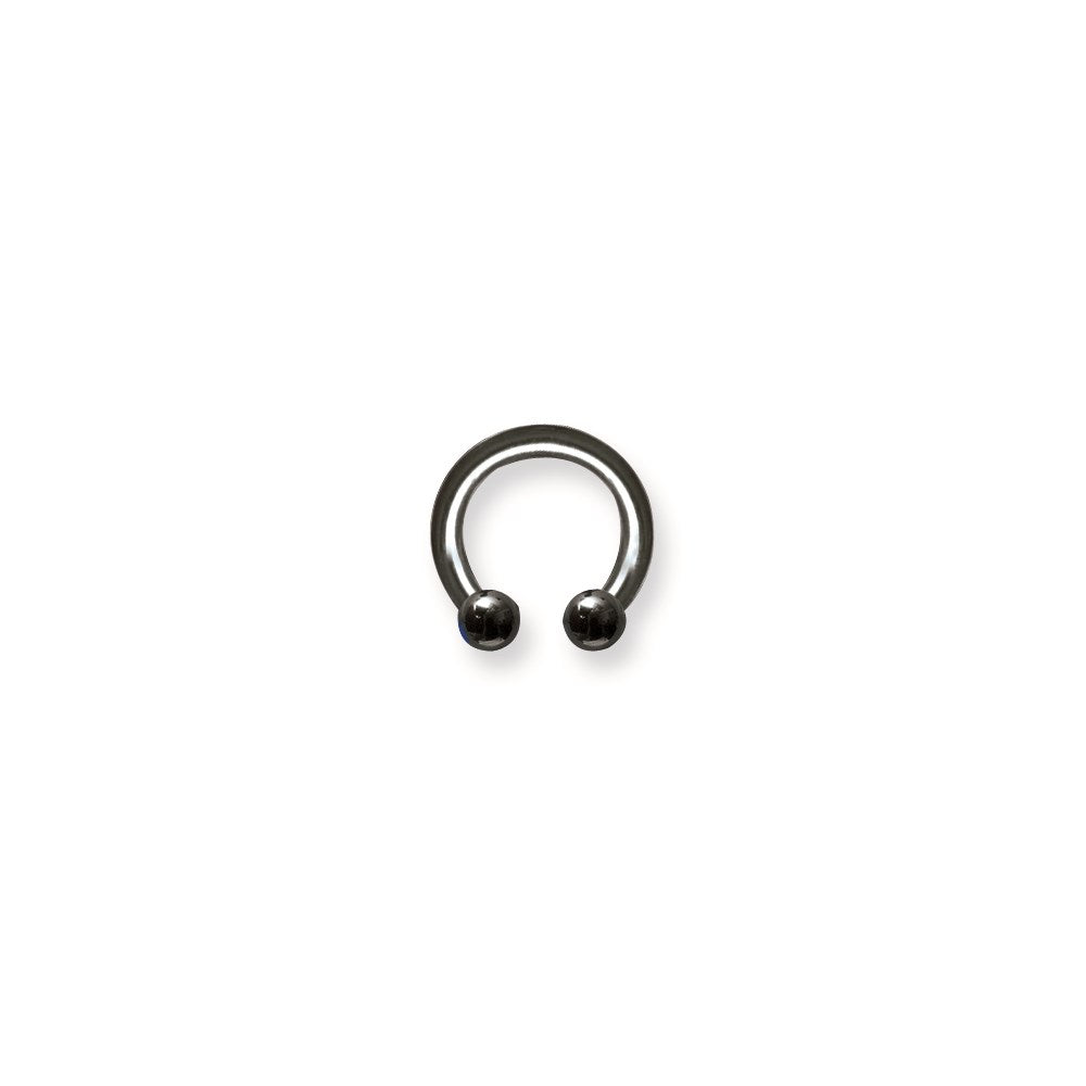 Solid Titanium Circ BB 10G (2.6mm) 1/2 (13mm) Dia w 5mm Balls Black