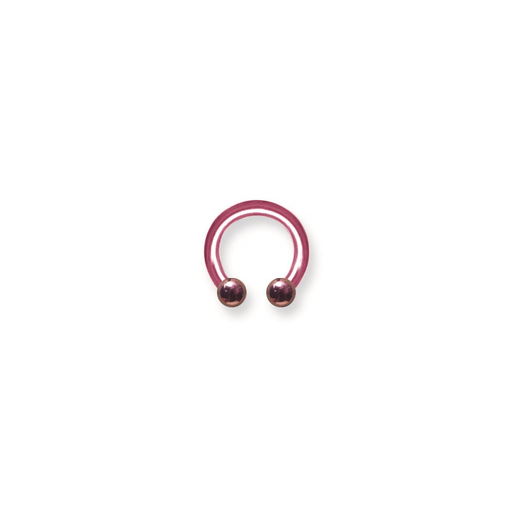 Solid Titanium Circ BB 10G (2.6mm) 1/2 (13mm) Dia w 5mm Balls Pink