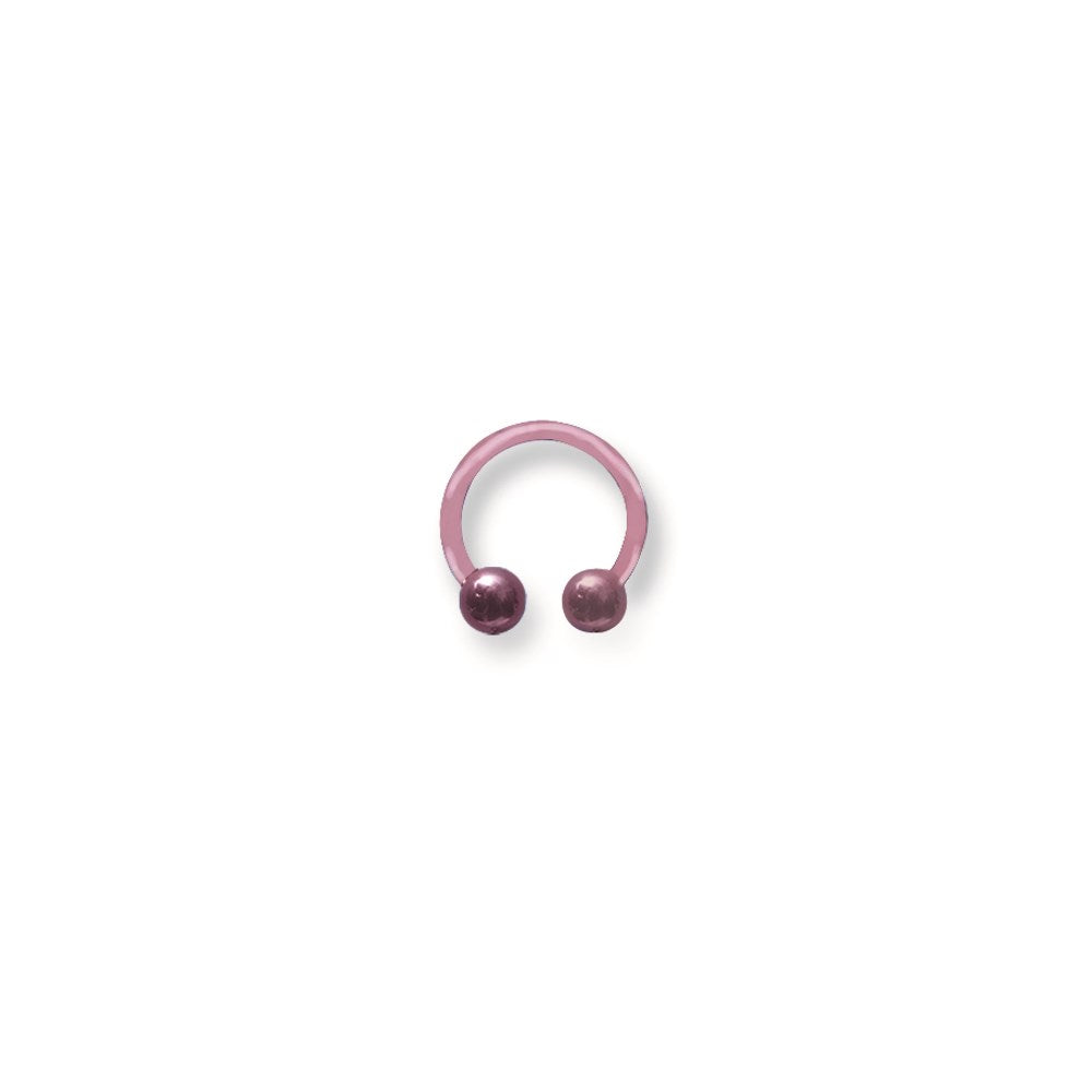 Solid Titanium Circ BB 14G (1.6mm) 7/16 (12mm) Dia w 5mm Balls Pink