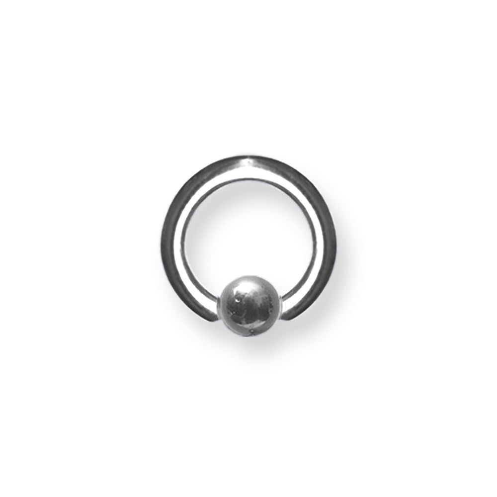 Solid Titanium Captive 10G (2.6mm) 3/8 (10mm) Dia w 5mm Captive Ball Un