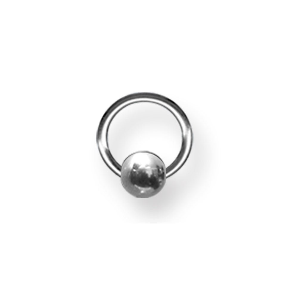 Solid Titanium Captive 16G (1.3mm) 1/4 (6mm) Dia w 4mm Captive Ball Unc