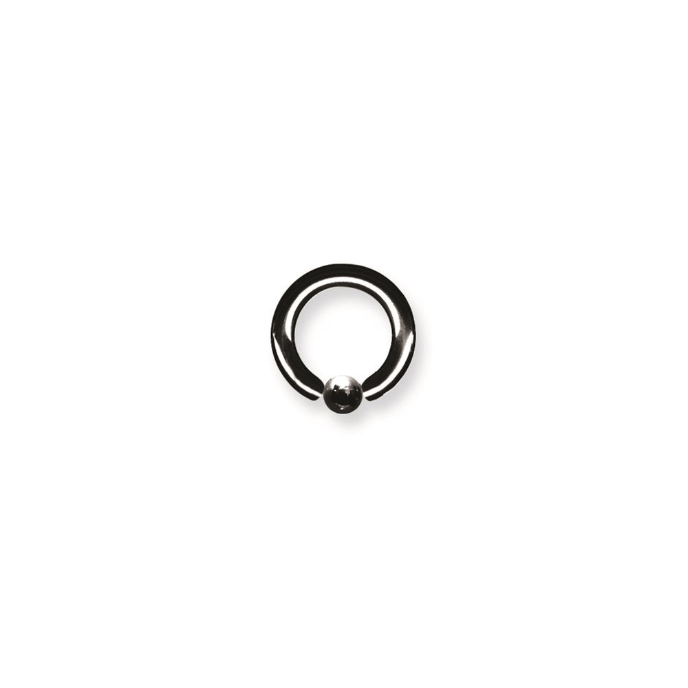 Solid Titanium Captive 8G (3.2mm) 7/16 (12mm) Dia w 5mm Captive Ball Bl