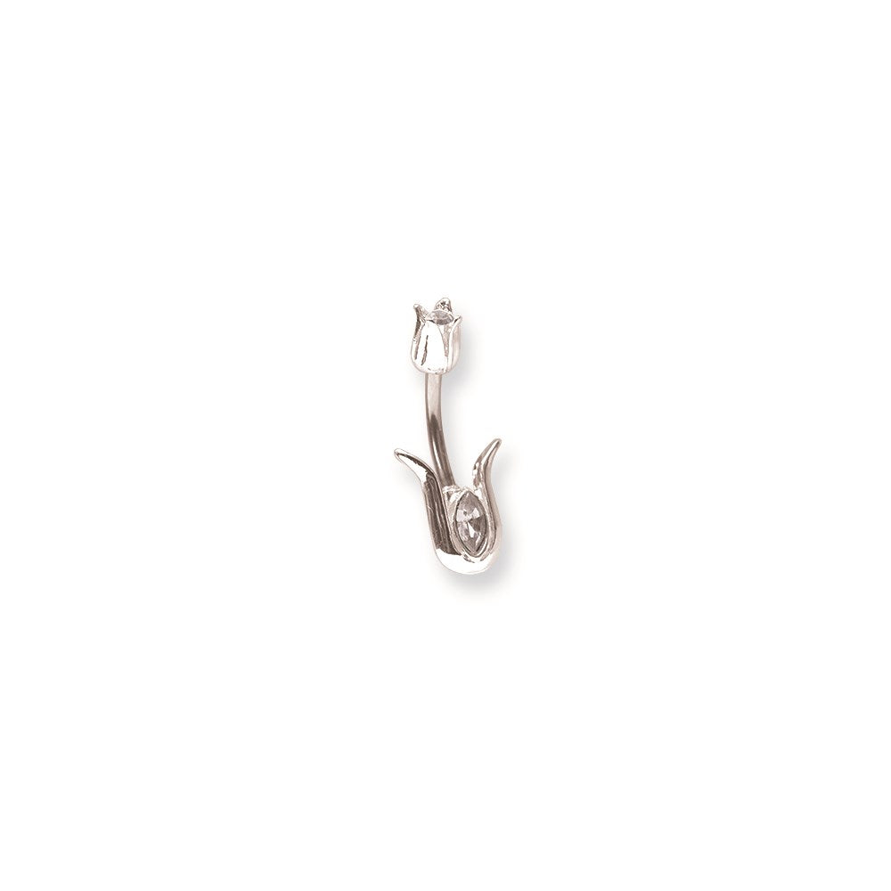 SGSS Curv BB w Matching Gem Charms 14G (1.6mm) 13/32 (11mm) Long w Smal