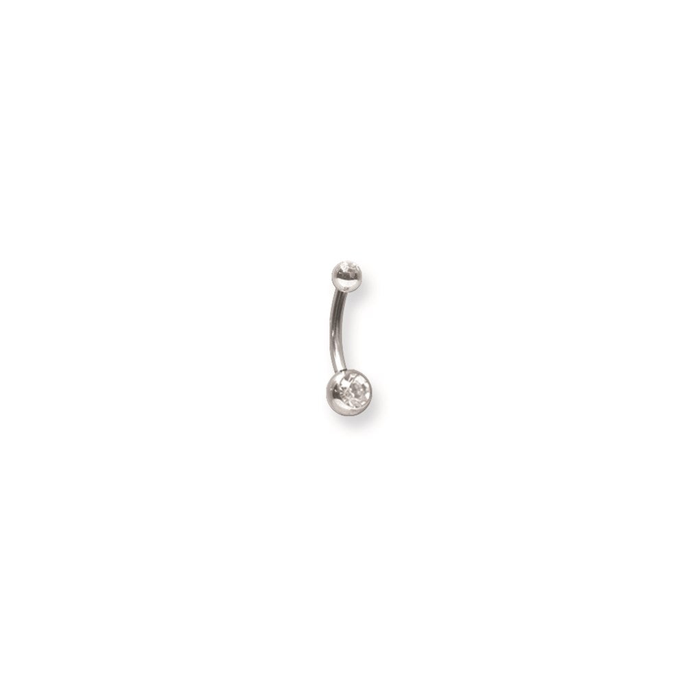 SGSS Curv BB w Press Fit Gem Balls 14G (1.6mm) 3/8 (10mm) Long w 4x6mm