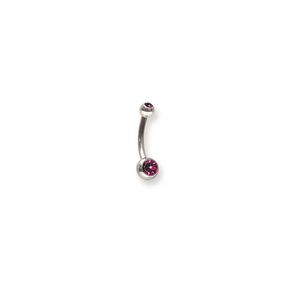 SGSS Curv BB w Press Fit Gem Balls 14G (1.6mm) 7/16 (12mm) Long w 4x6mm