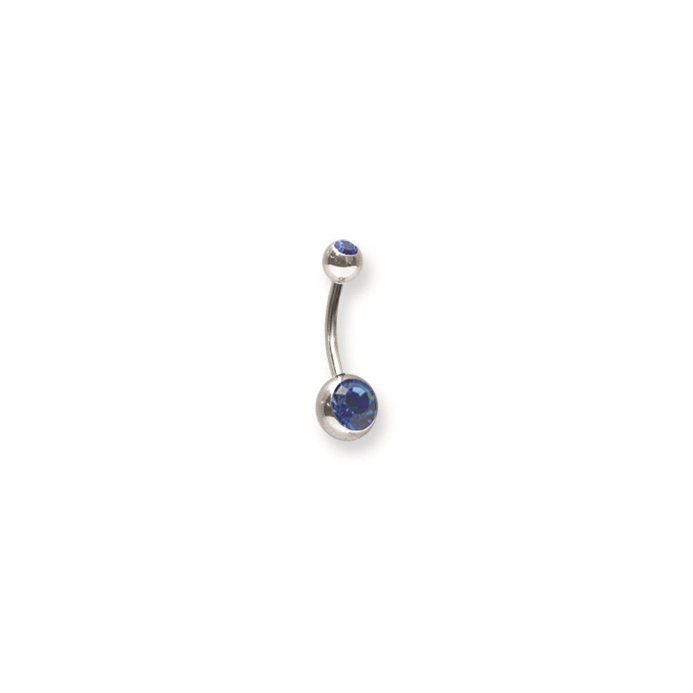 SGSS Curv BB w Press Fit Gem Balls 14G (1.6mm) 7/16 (12mm) Long w 5x8mm