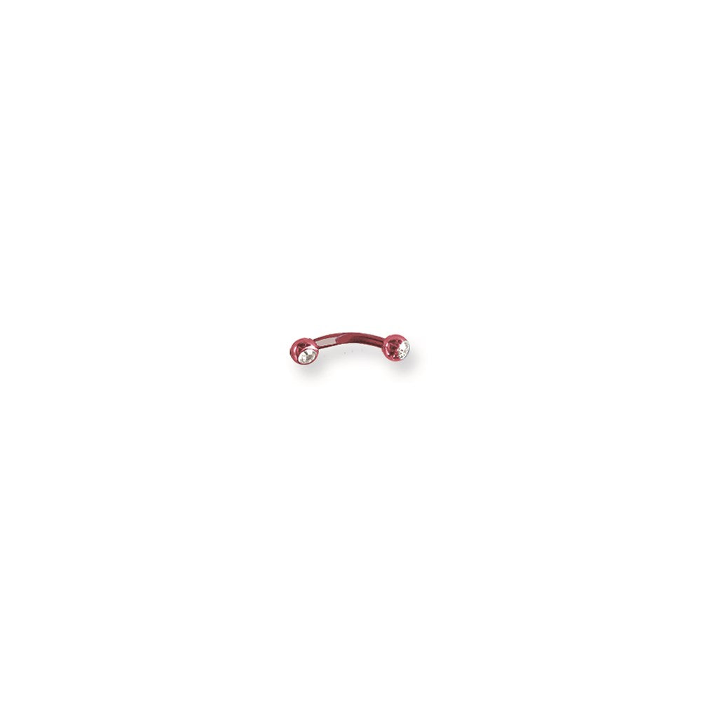 Plated SGSS Curv BB w Press Fit Gem Balls 16G (1.3mm) 5/16 (8mm) Long 3