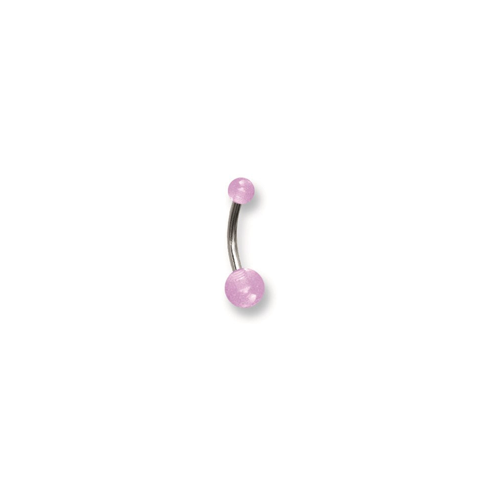 SGSS Curv BB w Glow in Dark Acrylic Balls 14G (1.6mm) 7/16 (12mm) Long