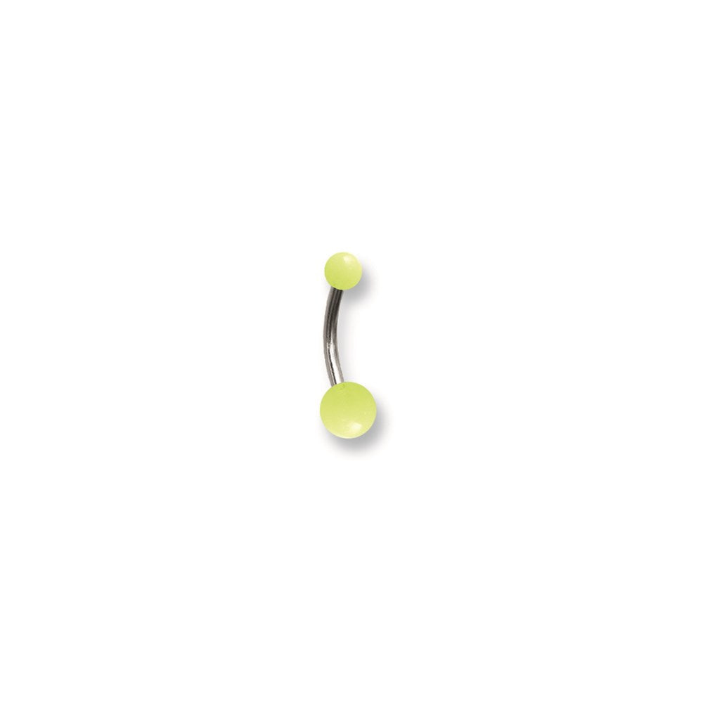 SGSS Curv BB w Glow in Dark Acrylic Balls 14G (1.6mm) 7/16 (12mm) Long