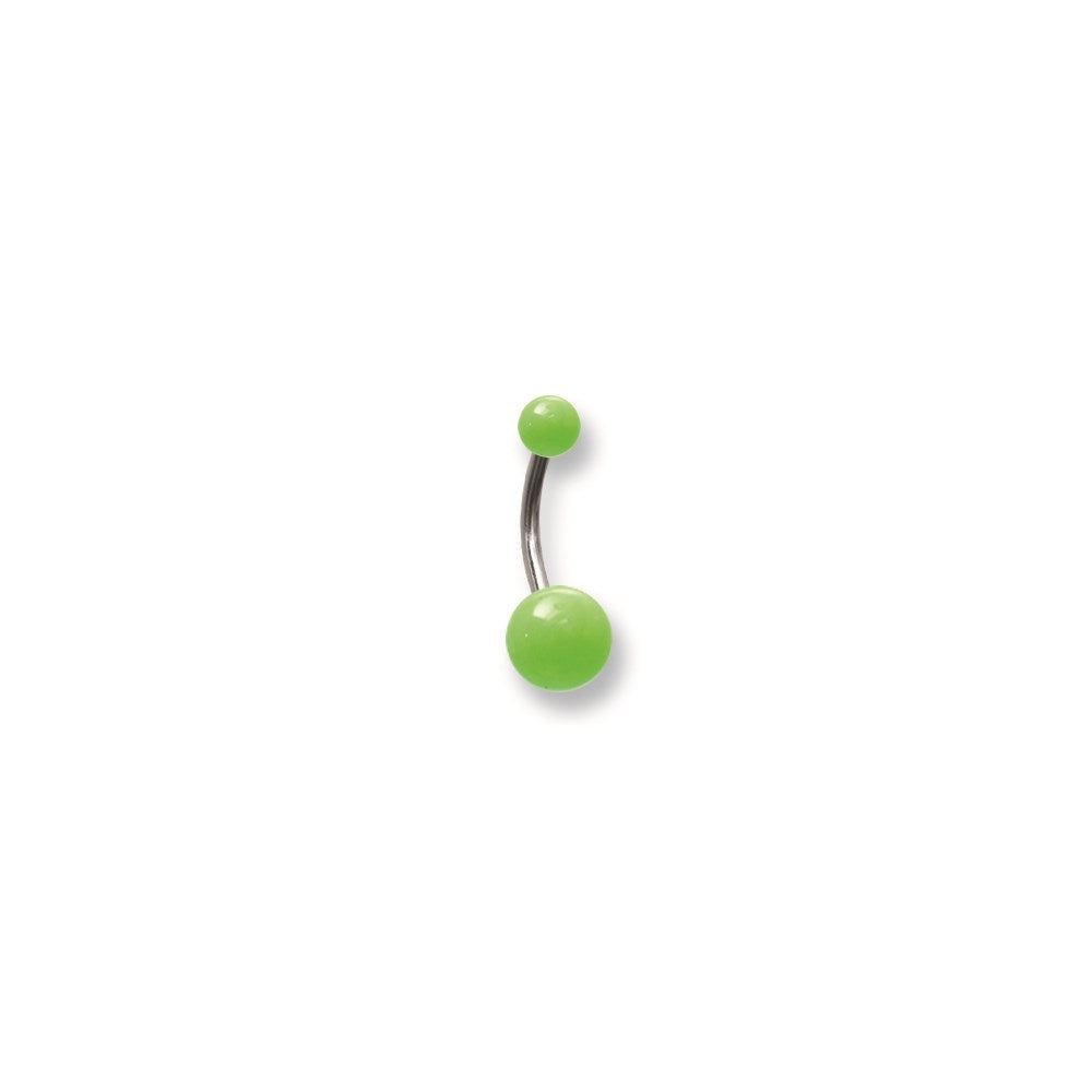 SGSS Curv BB w Glow in Dark Acrylic Balls 14G (1.6mm) 7/16 (12mm) Long