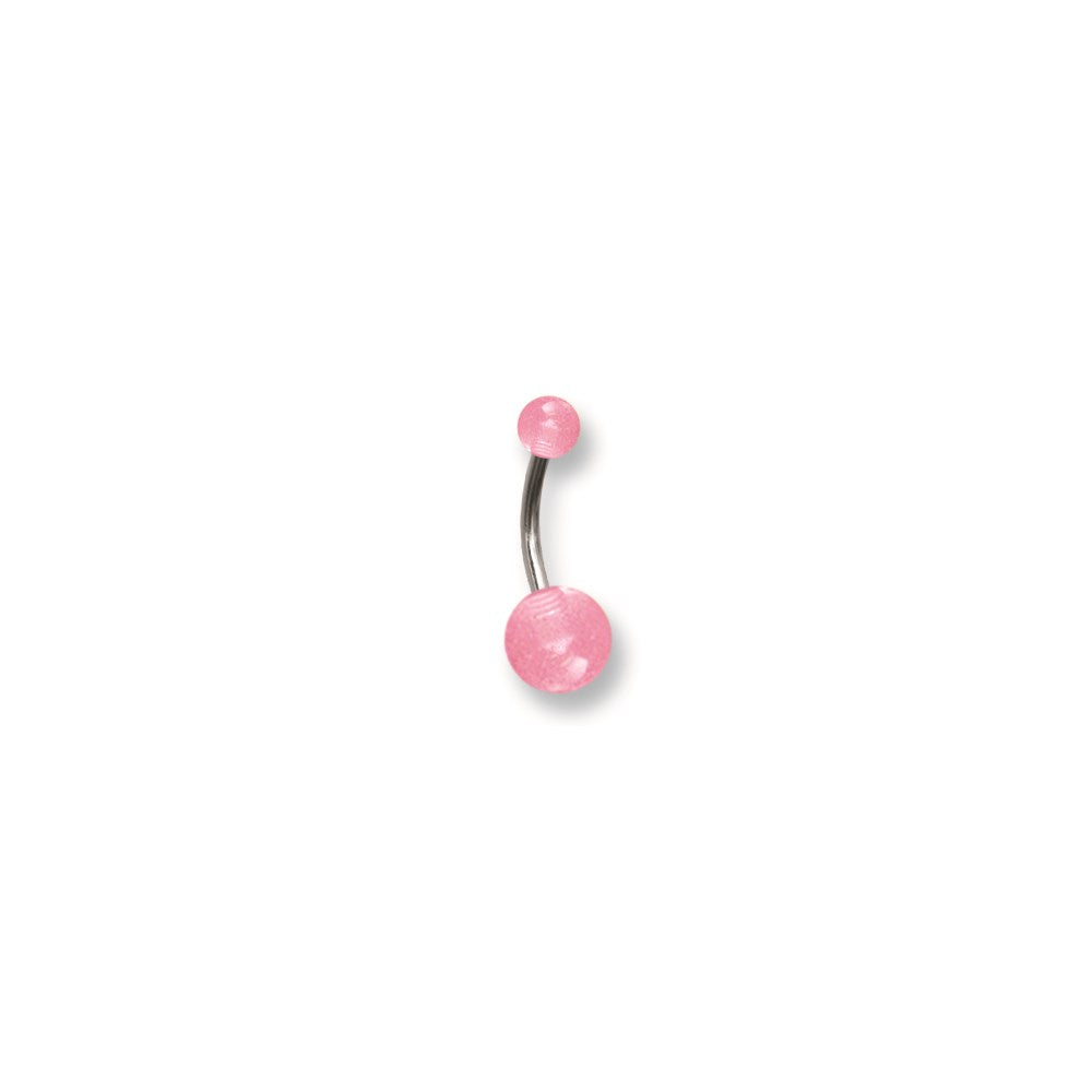 SGSS Curv BB w Glow in Dark Acrylic Balls 14G (1.6mm) 7/16 (12mm) Long