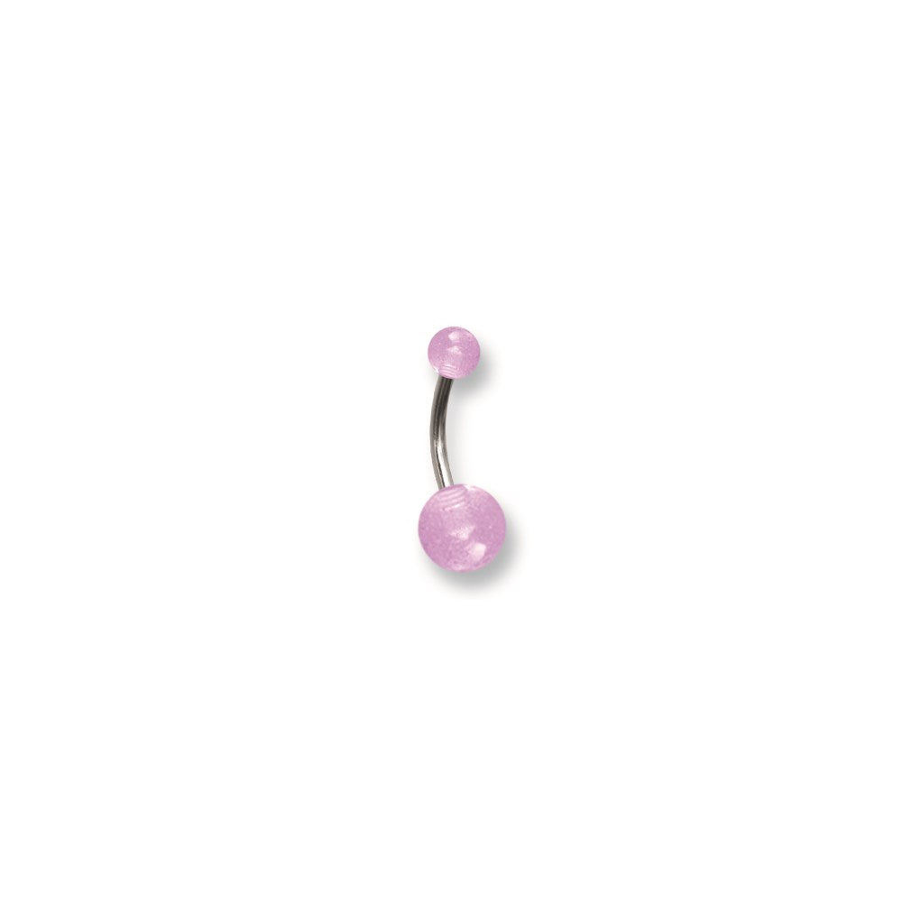 SGSS Curv BB w Glow in Dark Acrylic Balls 14G (1.6mm) 7/16 (12mm) Long