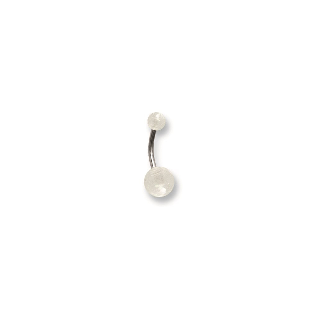 SGSS Curv BB w Glow in Dark Acrylic Balls 14G (1.6mm) 7/16 (12mm) Long