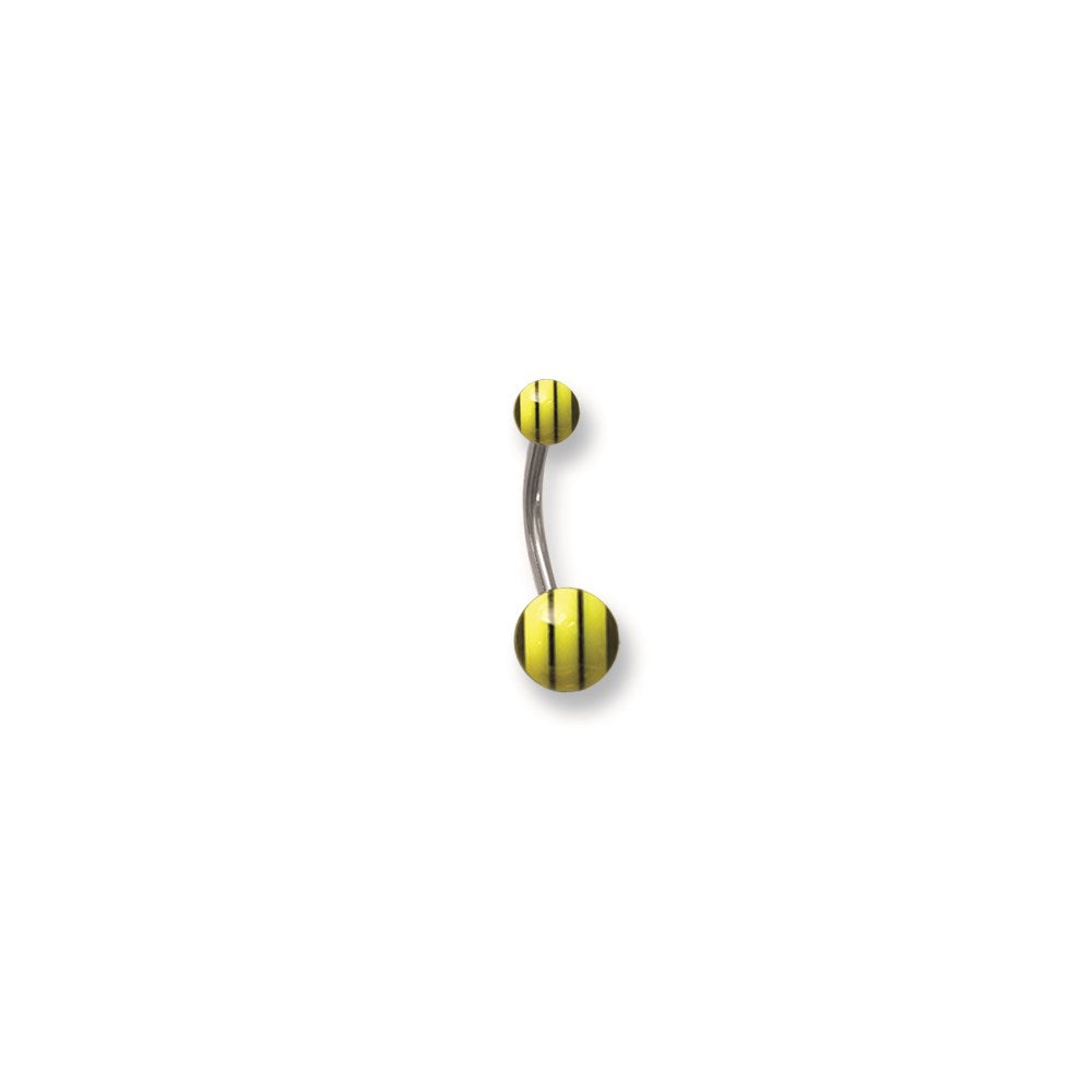 SGSS Curv BB w Acrylic Racer Stripe Balls 14G (1.6mm) 7/16 (12mm) Long