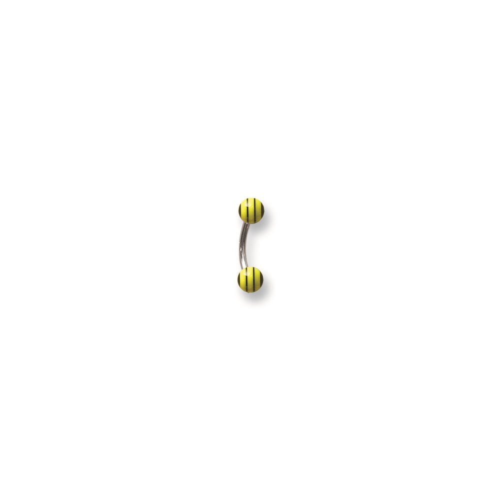 SGSS Curv BB w Acrylic Racer Stripe Balls 16G (1.3mm) 5/16 (8mm) Long w