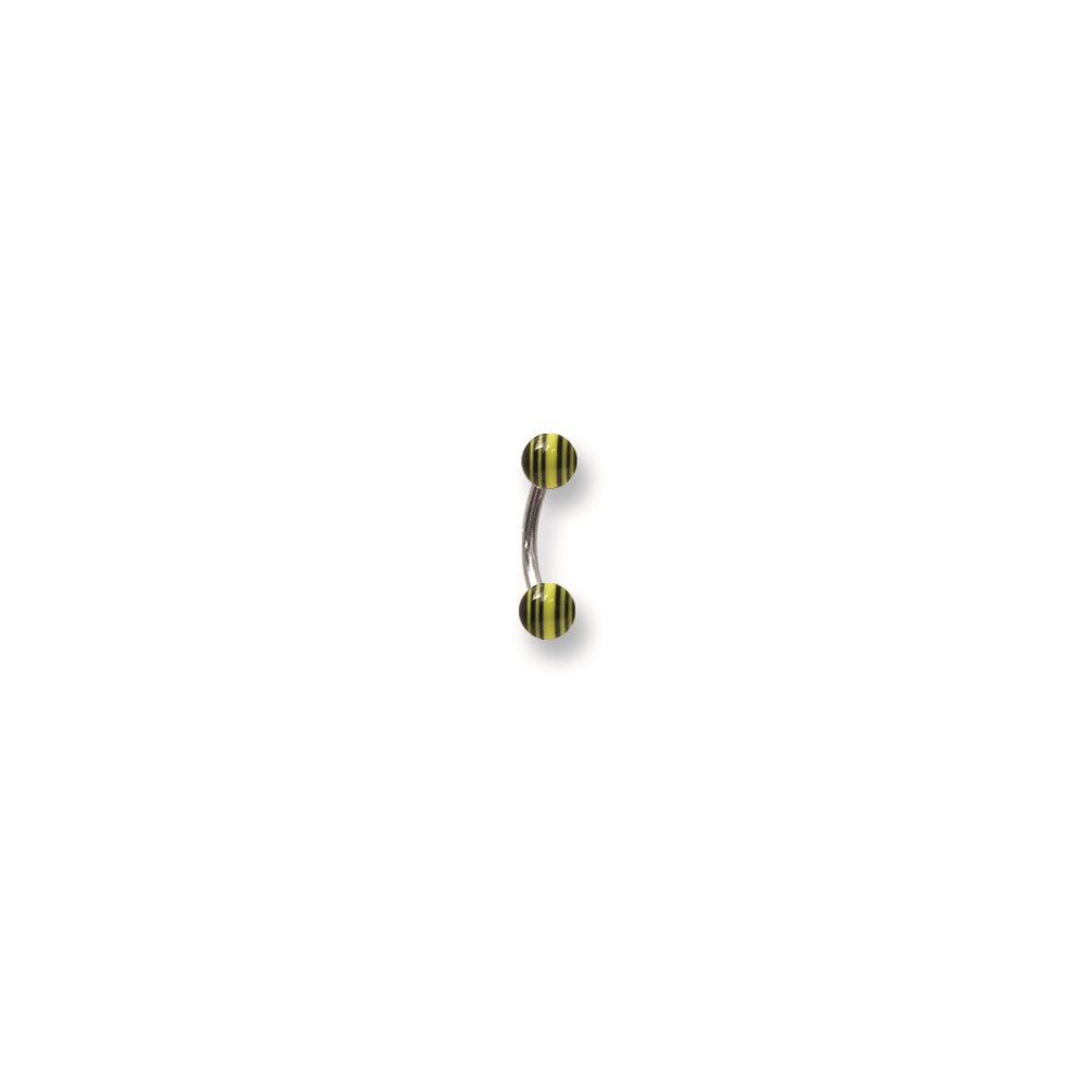 SGSS Curv BB w Acrylic Racer Stripe Balls 16G (1.3mm) 5/16 (8mm) Long w