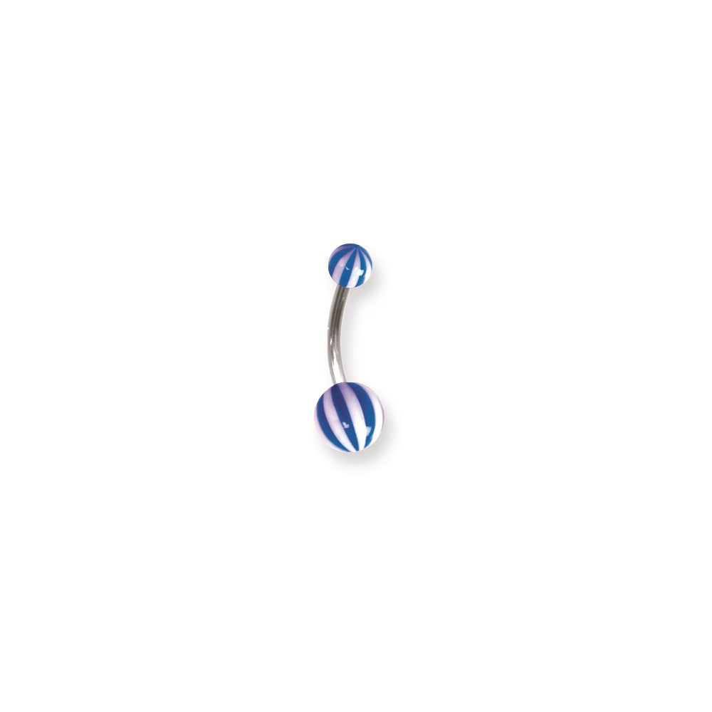 SGSS Curv BB w Acrylic Beach Balls 14G 7/16 Long 5mm x 8mm Balls Tri-Co