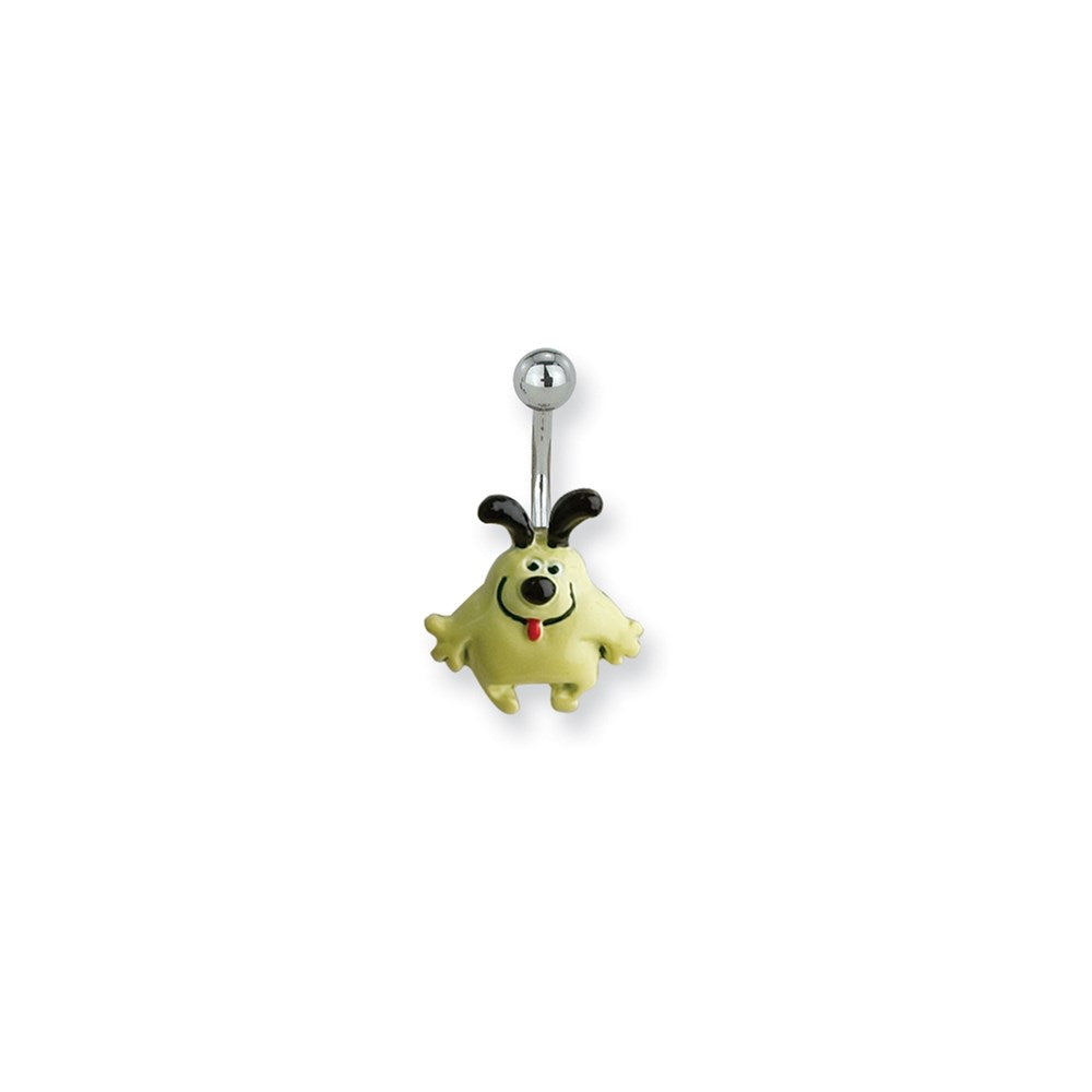 316L SRG GR SSTL 14G 7/16 Enamel Doggie Belly Ring