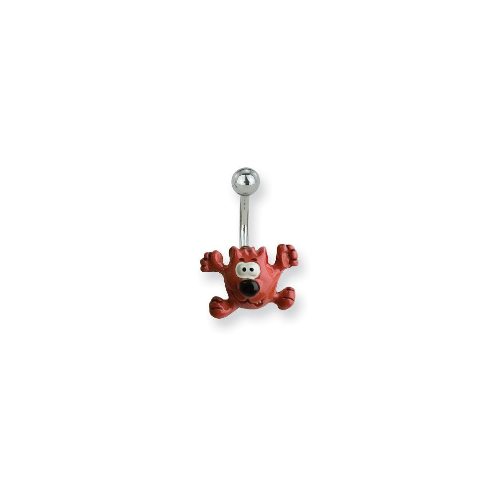 316L SRG GR SSTL 14G 7/16 Enamel Cat Belly Ring