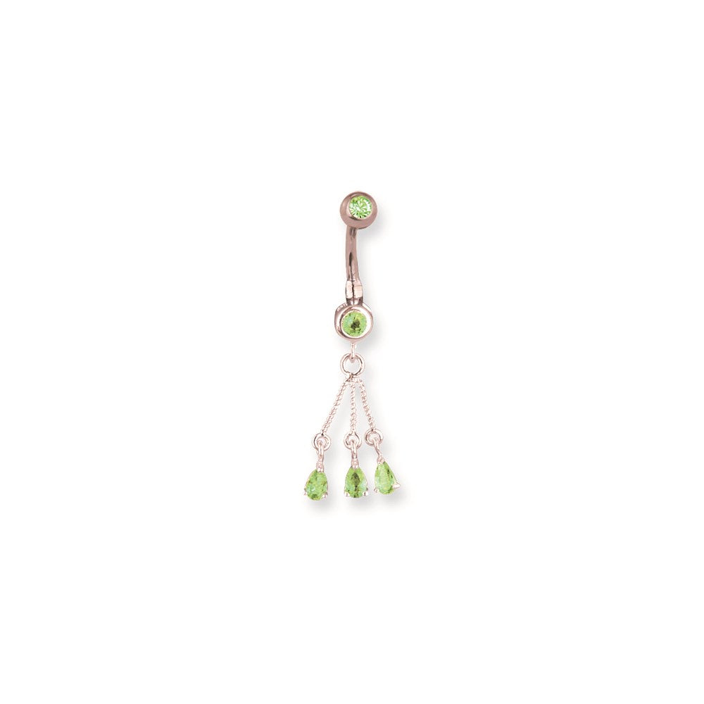 SGSS Curv BB w Gem Charm & Gem Charm Dangle 14G (1.6mm) 13/32 (11mm) Sm