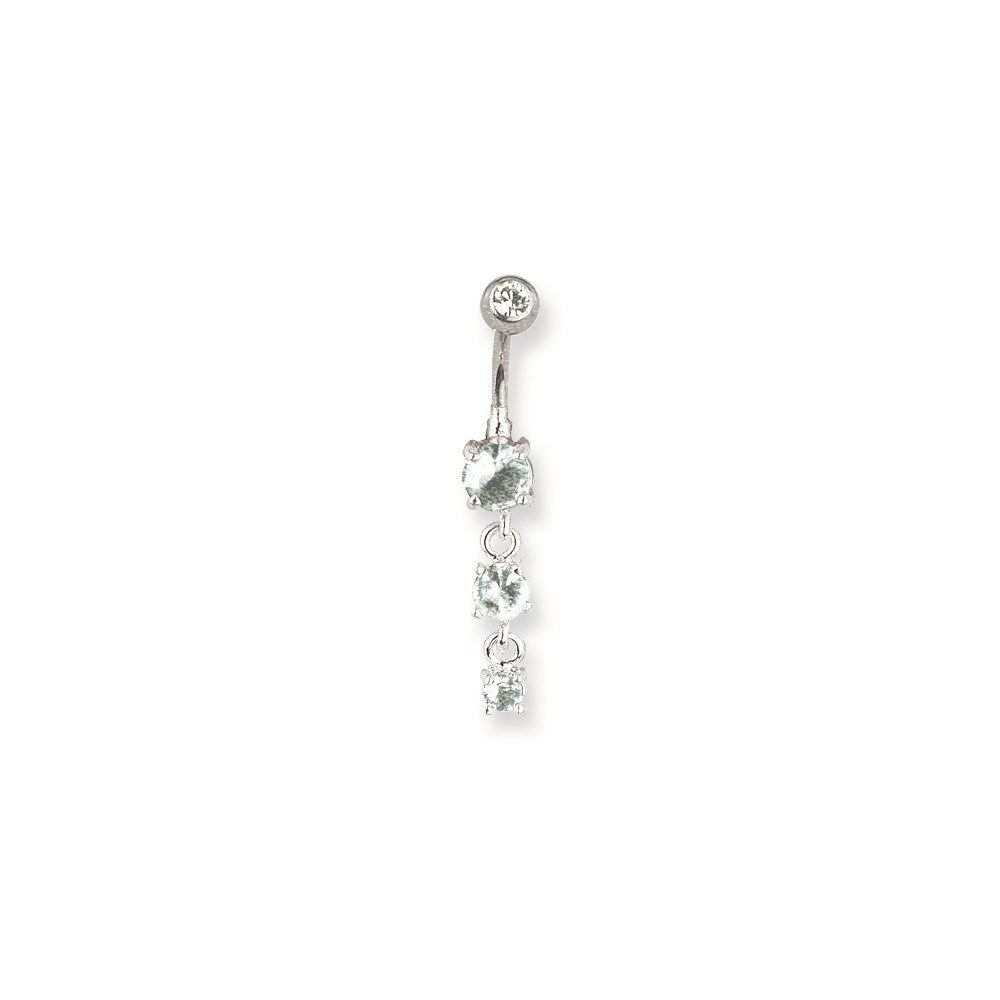 SGSS Curv BB w Fancy Gem Charm & Mini-Charm Dangle 14G (1.6mm) 13/32 (1