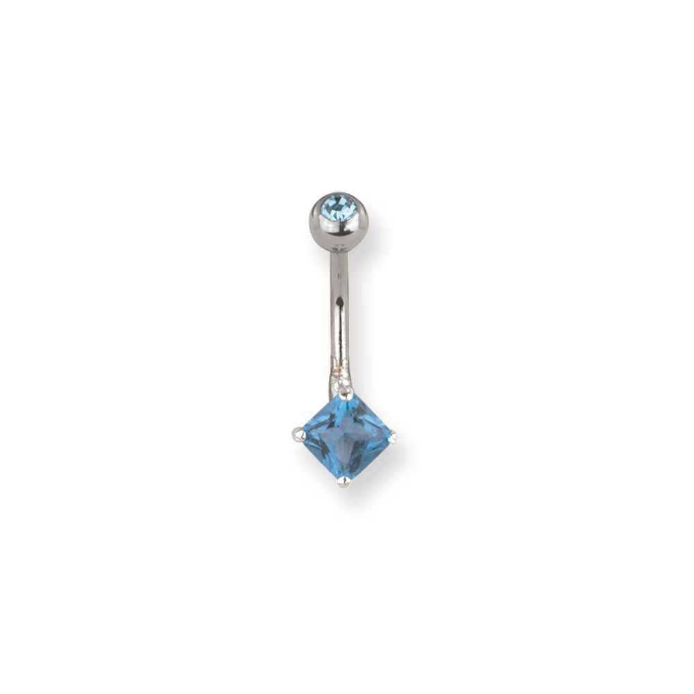 SGSS Curv BB w Mini Fancy Gem Charm 14G (1.6mm) 13/32 (11mm) Long 45 De