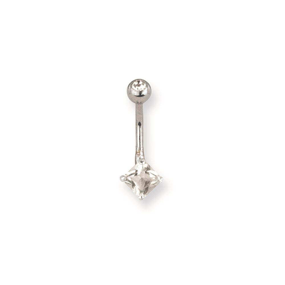 SGSS Curv BB w Mini Fancy Gem Charm 14G (1.6mm) 13/32 (11mm) Long 45 De