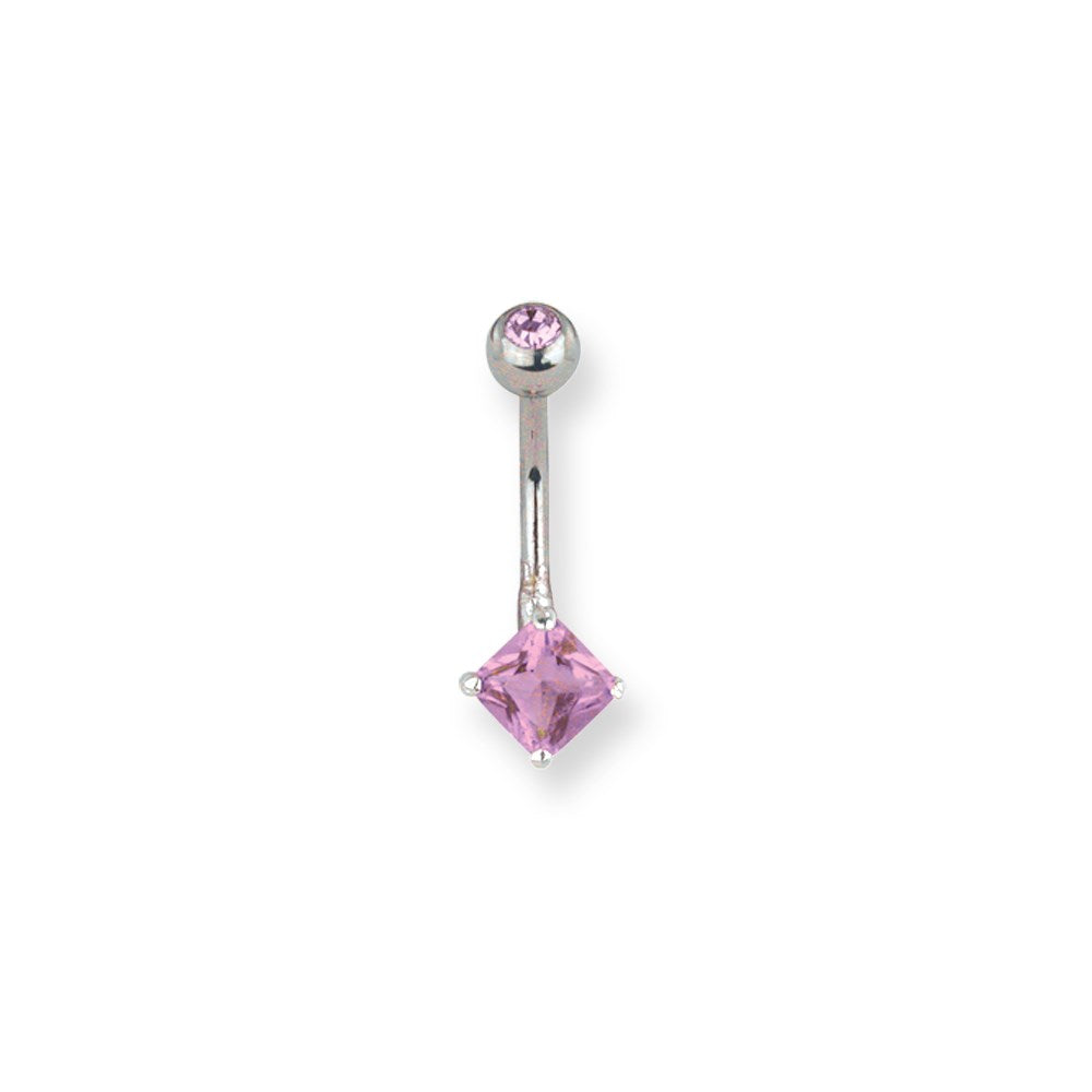 SGSS Curv BB w Mini Fancy Gem Charm 14G (1.6mm) 13/32 (11mm) Long 45 De