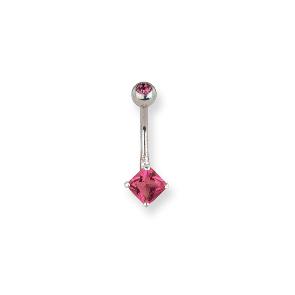 SGSS Curv BB w Mini Fancy Gem Charm 14G (1.6mm) 13/32 (11mm) Long 45 De