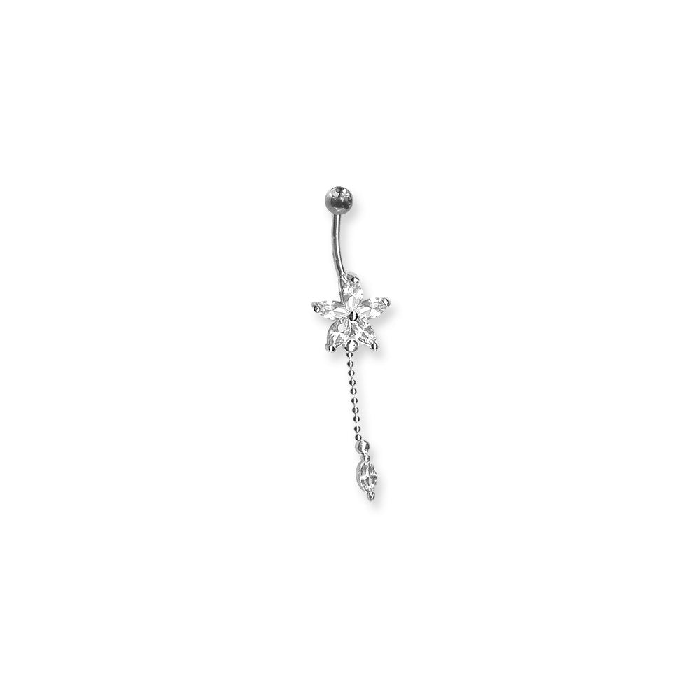 SGSS Curv BB w Mini Gem Charm & Dangle Chain w Gem Charm 14G (1.6mm) 13/3